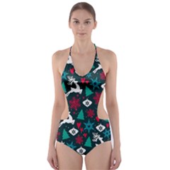 Holiday Season Pattern Cut-out One Piece Swimsuit by kyorashop23