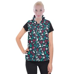 Holiday Season Pattern Women s Button Up Vest