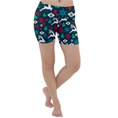 Holiday Season Pattern Lightweight Velour Yoga Shorts