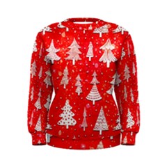 White And Red Trees, Adoxali, Christmas Women s Sweatshirt