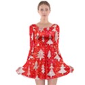 White And Red Trees, Adoxali, Christmas Long Sleeve Skater Dress View1