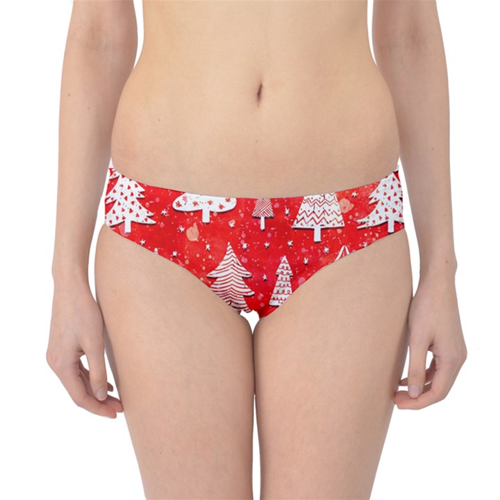 White And Red Trees, Adoxali, Christmas Hipster Bikini Bottoms