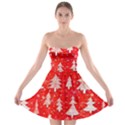 White And Red Trees, Adoxali, Christmas Strapless Bra Top Dress View1