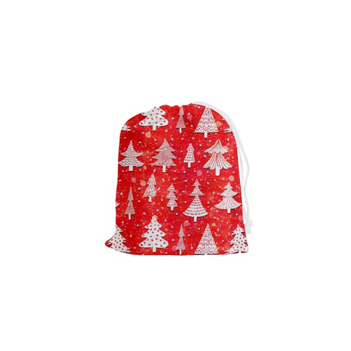 White And Red Trees, Adoxali, Christmas Drawstring Pouch (XS)