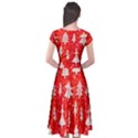 White And Red Trees, Adoxali, Christmas Cap Sleeve Wrap Front Dress View2