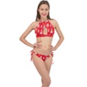 White And Red Trees, Adoxali, Christmas Cross Front Halter Bikini Set View1