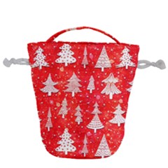 White And Red Trees, Adoxali, Christmas Drawstring Bucket Bag by kyorashop23