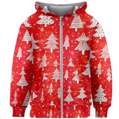 White And Red Trees, Adoxali, Christmas Kids  Zipper Hoodie Without Drawstring