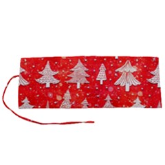 White And Red Trees, Adoxali, Christmas Roll Up Canvas Pencil Holder (s) by kyorashop23