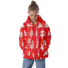 White And Red Trees, Adoxali, Christmas Kids  Oversized Hoodie