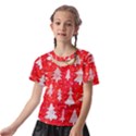 White And Red Trees, Adoxali, Christmas Kids  Front Cut T-Shirt View2