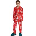 White And Red Trees, Adoxali, Christmas Kids  Long Sleeve Velvet Pajamas Set View1