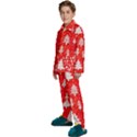 White And Red Trees, Adoxali, Christmas Kids  Long Sleeve Velvet Pajamas Set View2