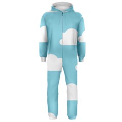 Clouds Blue Pattern Hooded Jumpsuit (men)