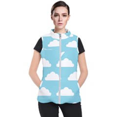 Clouds Blue Pattern Women s Puffer Vest