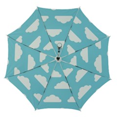 Clouds Blue Pattern Automatic Folding Umbrella With Case (medium)