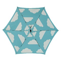 Clouds Blue Pattern Automatic Folding Umbrella With Case (small)