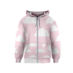 Clouds Pink Pattern Kids  Zipper Hoodie