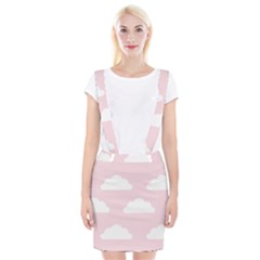 Clouds Pink Pattern Braces Suspender Skirt by ConteMonfrey