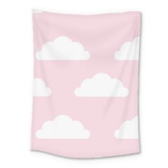 Clouds Pink Pattern Medium Tapestry