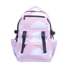 Clouds Pink Pattern Carry-on Double Buckle Travel Backpack by ConteMonfrey