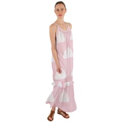 Clouds Pink Pattern Cami Maxi Ruffle Chiffon Dress by ConteMonfrey