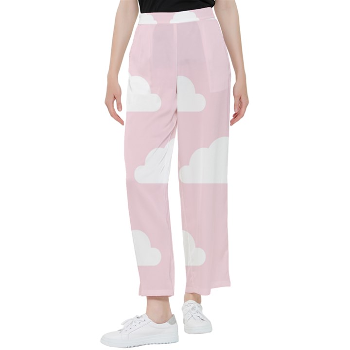 Clouds Pink Pattern Women s Pants 