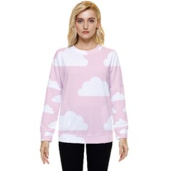 Clouds Pink Pattern Hidden Pocket Sweatshirt