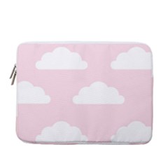 Clouds Pink Pattern 13  Vertical Laptop Sleeve Case With Pocket by ConteMonfrey