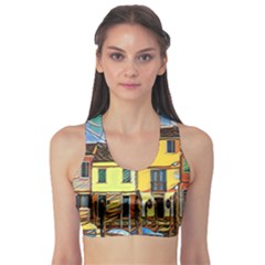 Colorful Venice Homes - Venezia, Italy Fitness Sports Bra by ConteMonfrey