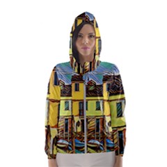 Colorful Venice Homes - Venezia, Italy Women s Hooded Windbreaker