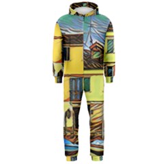 Colorful Venice Homes - Venezia, Italy Hooded Jumpsuit (men)