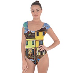 Colorful Venice Homes - Venezia, Italy Short Sleeve Leotard  by ConteMonfrey