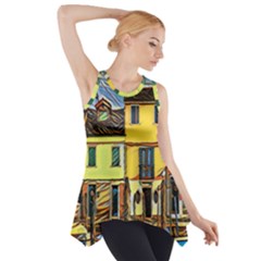 Colorful Venice Homes - Venezia, Italy Side Drop Tank Tunic by ConteMonfrey