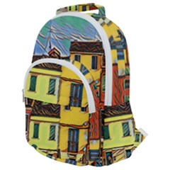 Colorful Venice Homes - Venezia, Italy Rounded Multi Pocket Backpack by ConteMonfrey