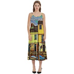 Colorful Venice Homes - Venezia, Italy Casual Spaghetti Strap Midi Dress by ConteMonfrey