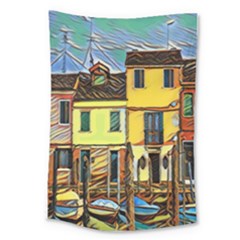 Colorful Venice Homes - Venezia, Italy Large Tapestry