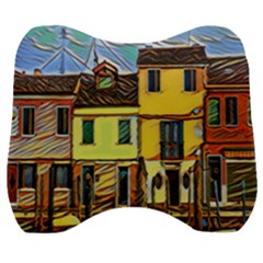 Colorful Venice Homes - Venezia, Italy Velour Head Support Cushion by ConteMonfrey