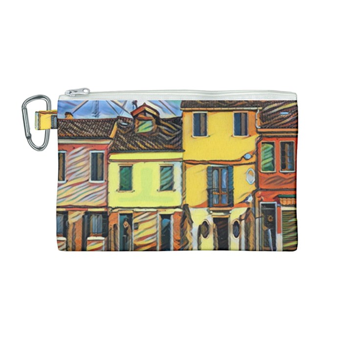 Colorful Venice Homes - Venezia, Italy Canvas Cosmetic Bag (Medium)