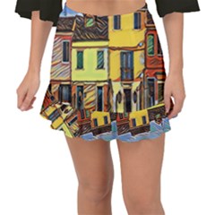 Colorful Venice Homes - Venezia, Italy Fishtail Mini Chiffon Skirt by ConteMonfrey