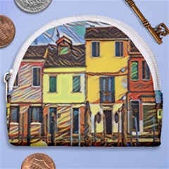 Colorful Venice Homes - Venezia, Italy Horseshoe Style Canvas Pouch by ConteMonfrey