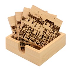 Colorful Venice Homes - Venezia, Italy Bamboo Coaster Set by ConteMonfrey