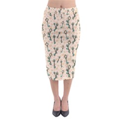 Romantic Heart Keys Midi Pencil Skirt by ConteMonfrey