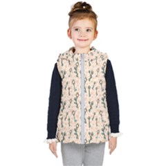 Romantic Heart Keys Kids  Hooded Puffer Vest