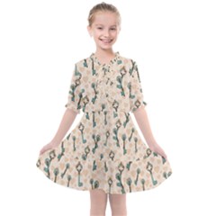 Romantic Heart Keys Kids  All Frills Chiffon Dress by ConteMonfrey