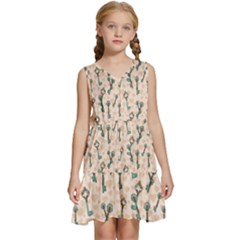 Romantic Heart Keys Kids  Sleeveless Tiered Mini Dress by ConteMonfrey