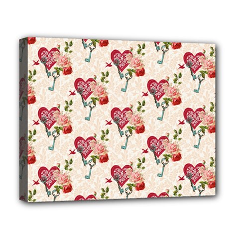 Key To The Heart Deluxe Canvas 20  X 16  (stretched)