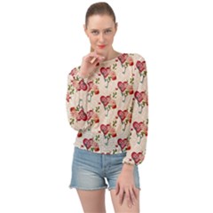 Key To The Heart Banded Bottom Chiffon Top by ConteMonfrey