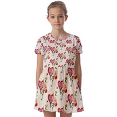 Key To The Heart Kids  Short Sleeve Pinafore Style Dress by ConteMonfrey