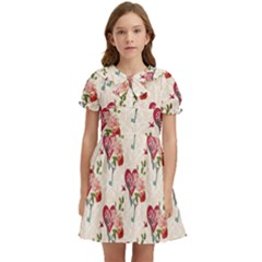 Key To The Heart Kids  Bow Tie Puff Sleeve Dress by ConteMonfrey